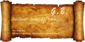 Gelber Boglárka névjegykártya